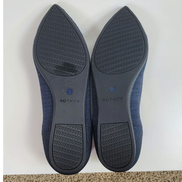 ROTHY'S THE POINT FLATS IN INDIGO HEATHER, SZ 9 - Picture 9 of 14